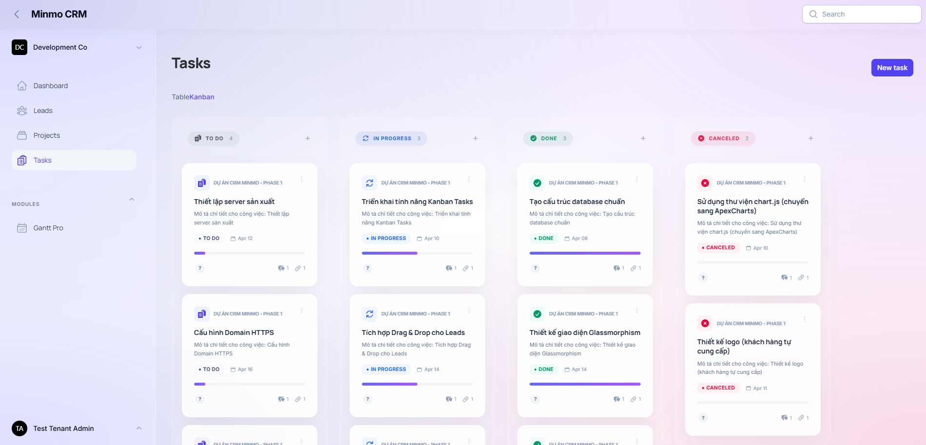 Simple Mimo Workspace - Dashboard Preview