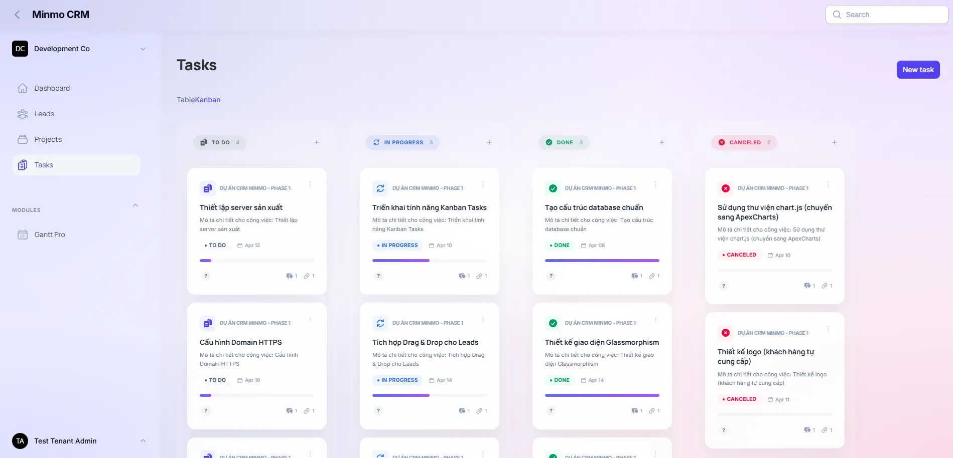 Simple Mimo Workspace - Dashboard Preview